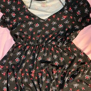 No Boundaries Black Floral Babydoll Dress